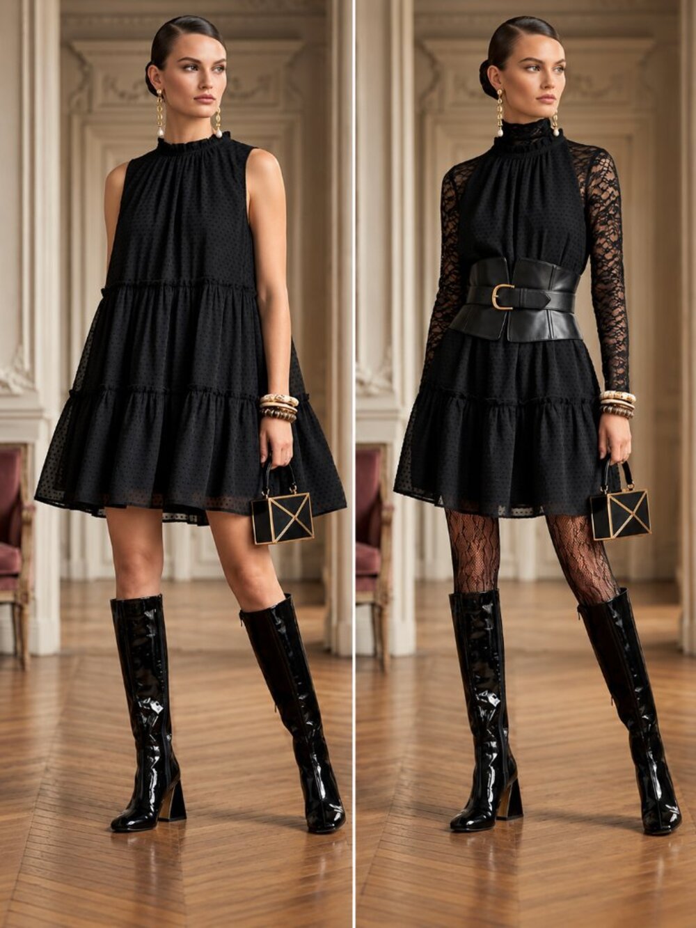 Ann Taylor Bethenny Black Textured Tiered Sleeveless Mini Dress S NWT 537689